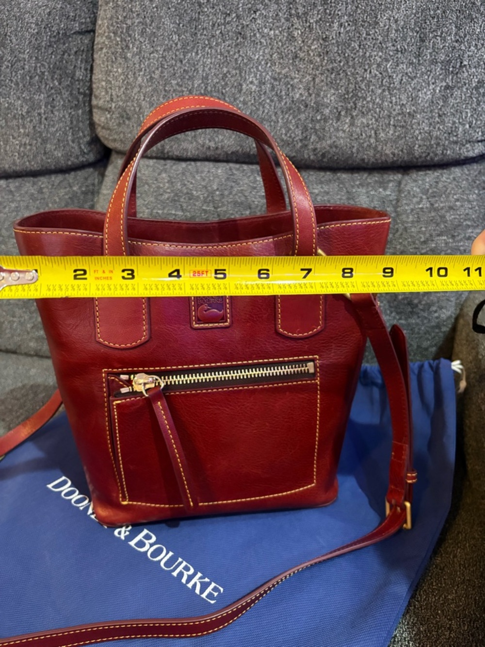 Dooney & Bourke Florentine Brinley Bordeaux Satchel Top Handle Bag - Picture 11 of 14